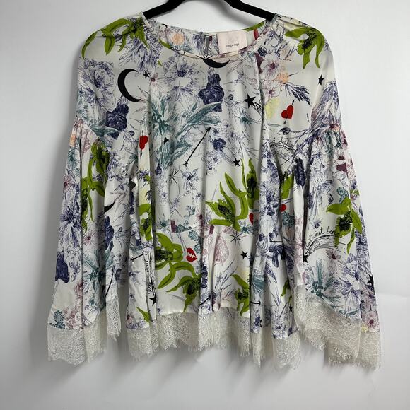 5 a' 7 Cinq a' sept Floral Boho Silk Tunic - Picture 1 of 10